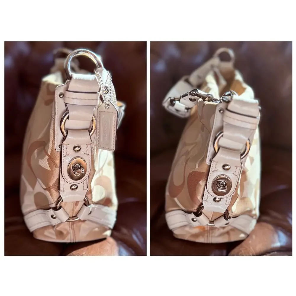 Vintage Y2K Coach Carly Optic Signature Canvas Hobo Bag 11960